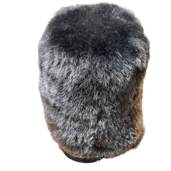 Vintage Adult Fur Bomber Russian Winter Hat Dark Gray - Picture 5 of 9